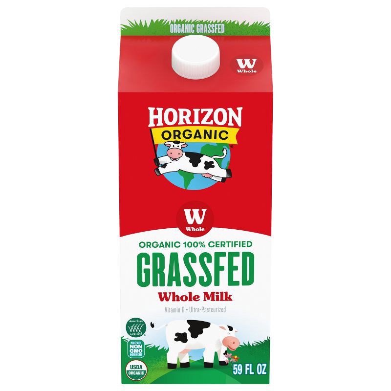 slide 1 of 10, Horizon Organic Whole Grassfed Milk - 59 fl oz, 59 fl oz