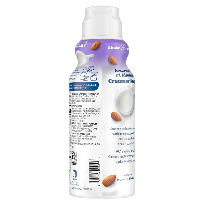 slide 4 of 7, Silk Sweet & Creamy Almond Creamer - 32 fl oz (1qt) Bottle, 32 fl oz, 1 qt