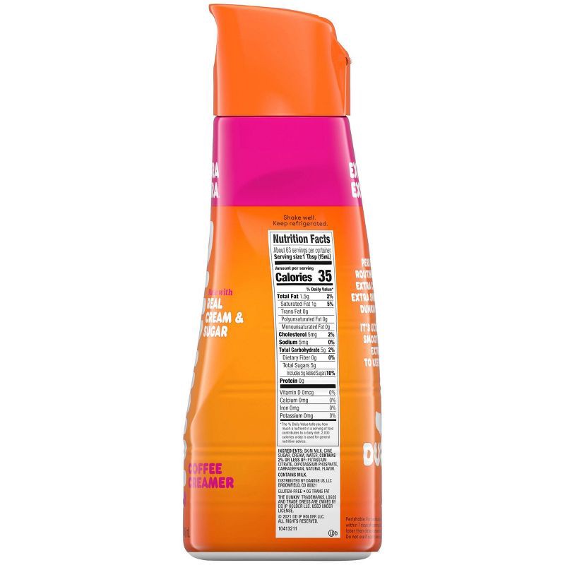 slide 10 of 12, Dunkin' Donuts Coffee Creamer Dunkin' Extra Extra Coffee Creamer - 32 fl oz, 32 fl oz