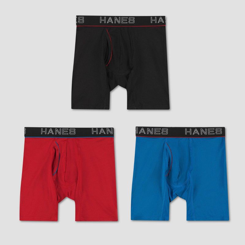Hanes Premium Men's Comfort Flex Fit Boxer Briefs 3pk - Blue