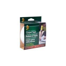 Duck Carpet Tape Roll 1.41'x42' : Rug & Carpet Tape for Hardwood Floors, Off-White, Latex Foam Strip