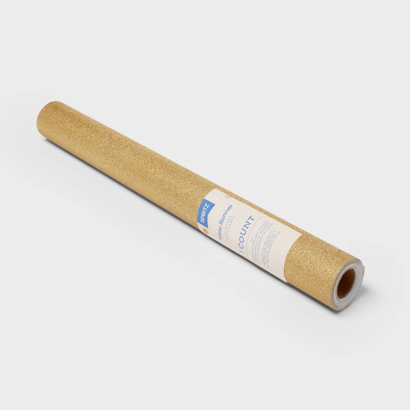 slide 3 of 4, Gold Glitter Faux Table Runner - Spritz™, 1 ct