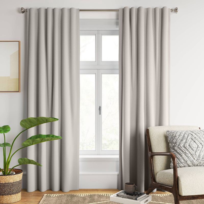 slide 2 of 4, 50"x95" Blackout Aruba Window Curtain Panel Gray - Threshold™: Recycled Polyester, Traditional Style, OEKO-TEX Certified, 1 ct