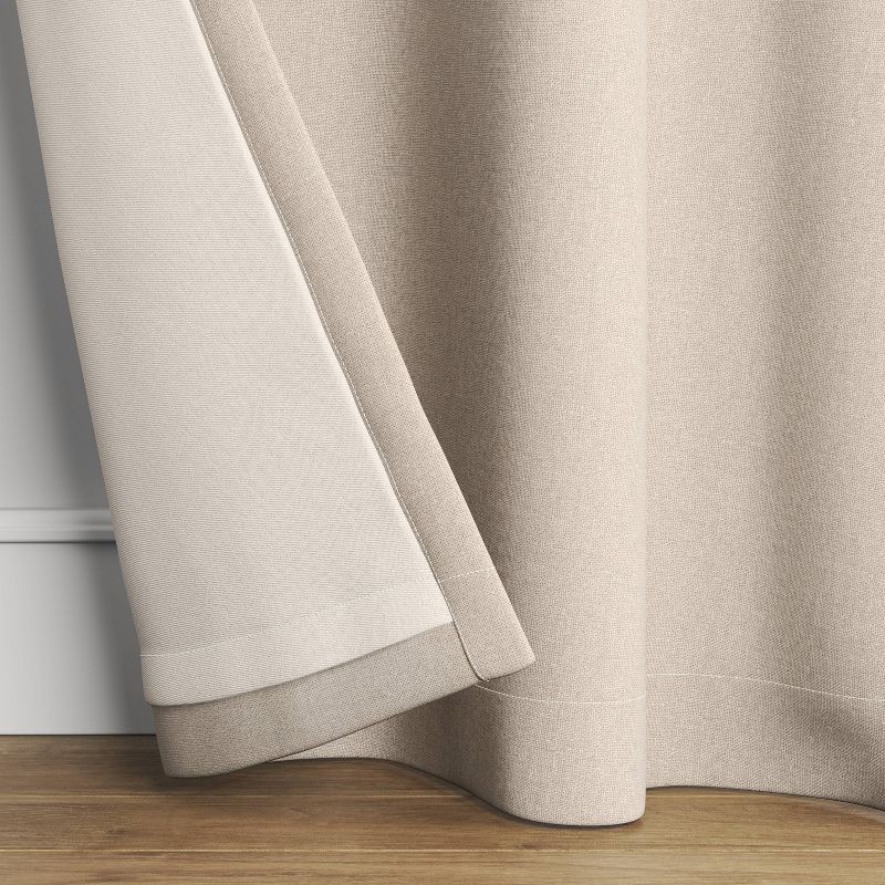 slide 3 of 6, 50"x95" Blackout Aruba Window Curtain Panel Beige - Threshold™: Recycled Polyester, Traditional Style, Solid Drapes, 1 ct