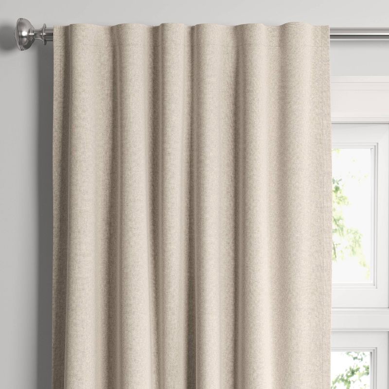 slide 1 of 6, 50"x95" Blackout Aruba Window Curtain Panel Beige - Threshold™: Recycled Polyester, Traditional Style, Solid Drapes, 1 ct