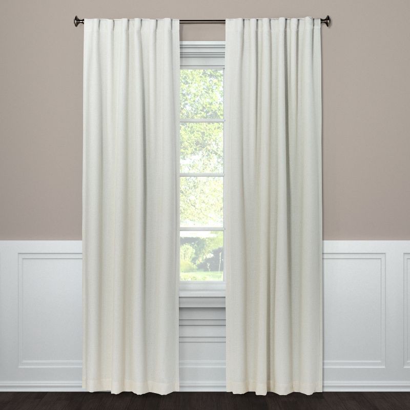 slide 1 of 3, 50"x95" Blackout Aruba Window Curtain Panel Sour Cream - Threshold™: Recycled Polyester, Traditional Style, OEKO-TEX Certified, 1 ct