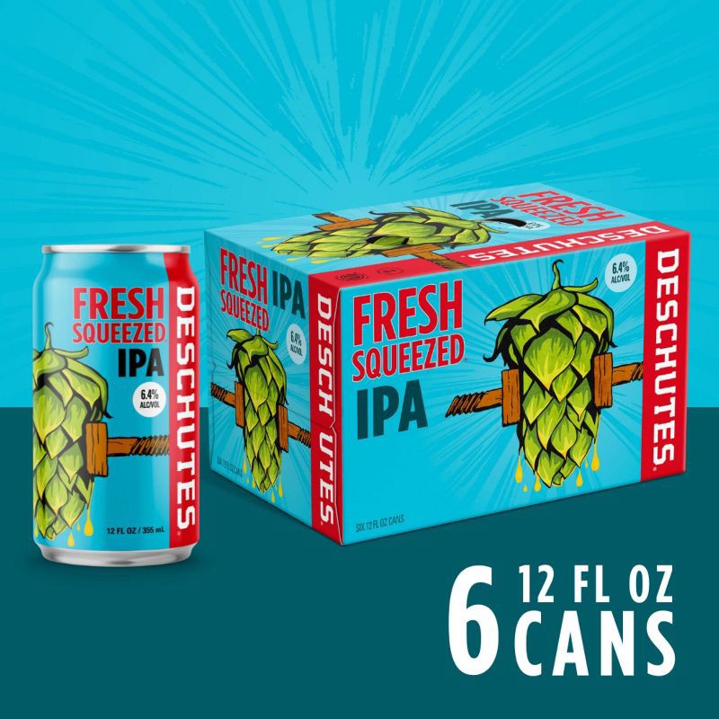 slide 2 of 6, Deschutes Brewery Deschutes Fresh Squeezed IPA Beer - 6pk/12 fl oz Cans, 6 ct; 12 fl oz