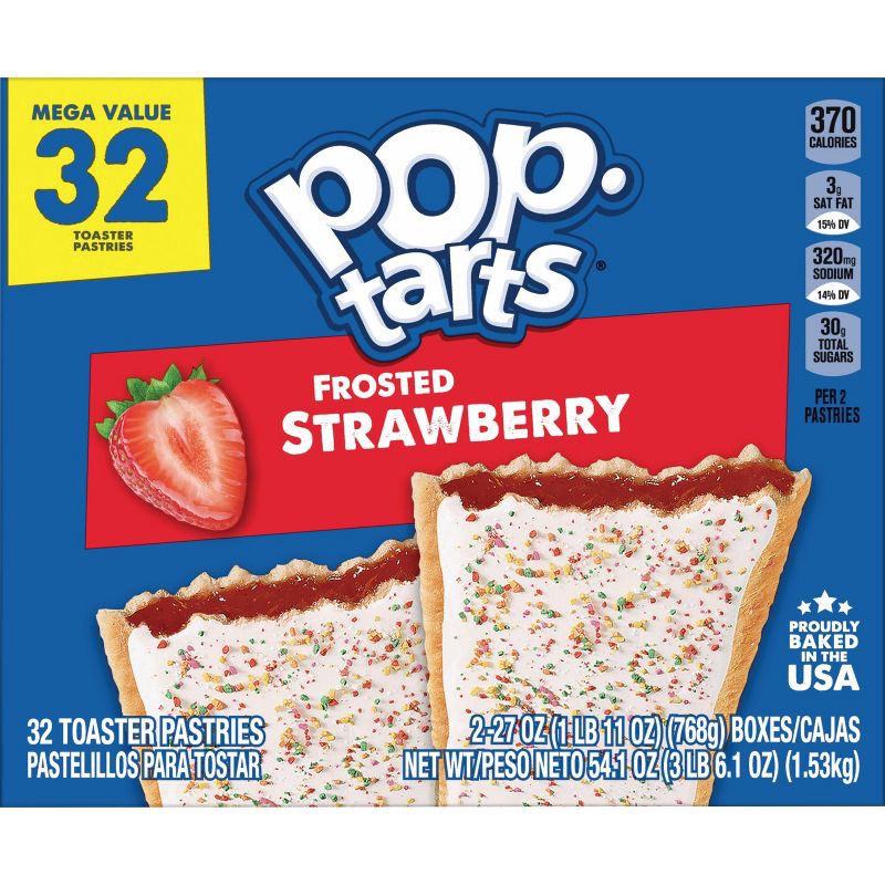 slide 8 of 8, Pop-Tarts Frosted Strawberry Pastries - 32ct / 54.1oz, 32 ct, 54.1 oz