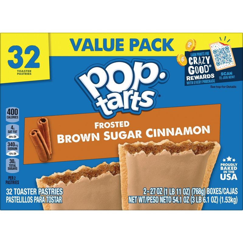 slide 10 of 11, Pop-Tarts Brown Sugar Cinnamon Pastries - 32ct / 54.1oz, 32 ct, 54.1 oz