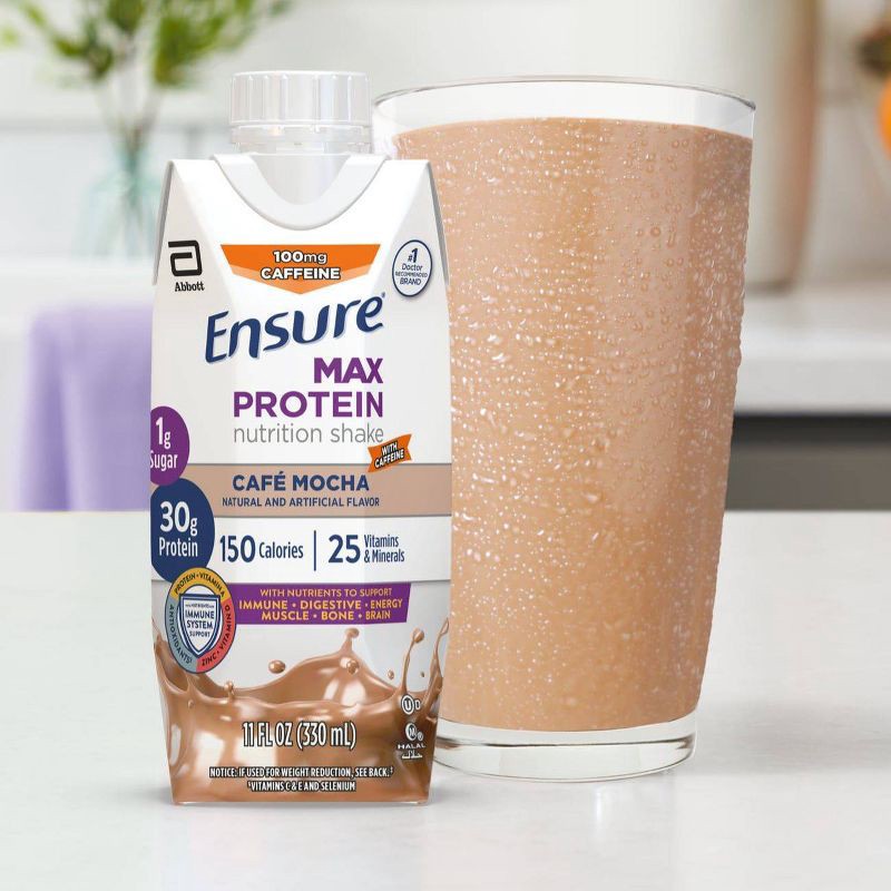 slide 9 of 10, Ensure Max Protein Nutritional Shake - Mocha - 4ct/44 fl oz, 4 ct; 44 fl oz