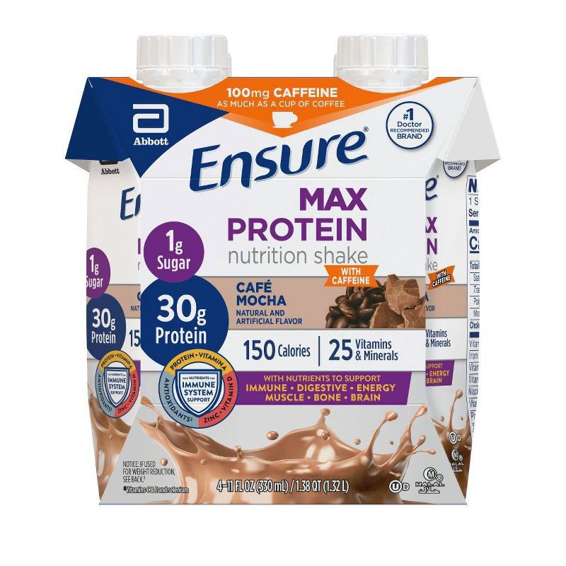 slide 1 of 10, Ensure Max Protein Nutritional Shake - Mocha - 4ct/44 fl oz, 4 ct; 44 fl oz