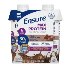 Ensure Max Protein Nutrition Shake Milk Chocolate Non-Caffeinated - 30g Protein - 11 fl oz/4pk