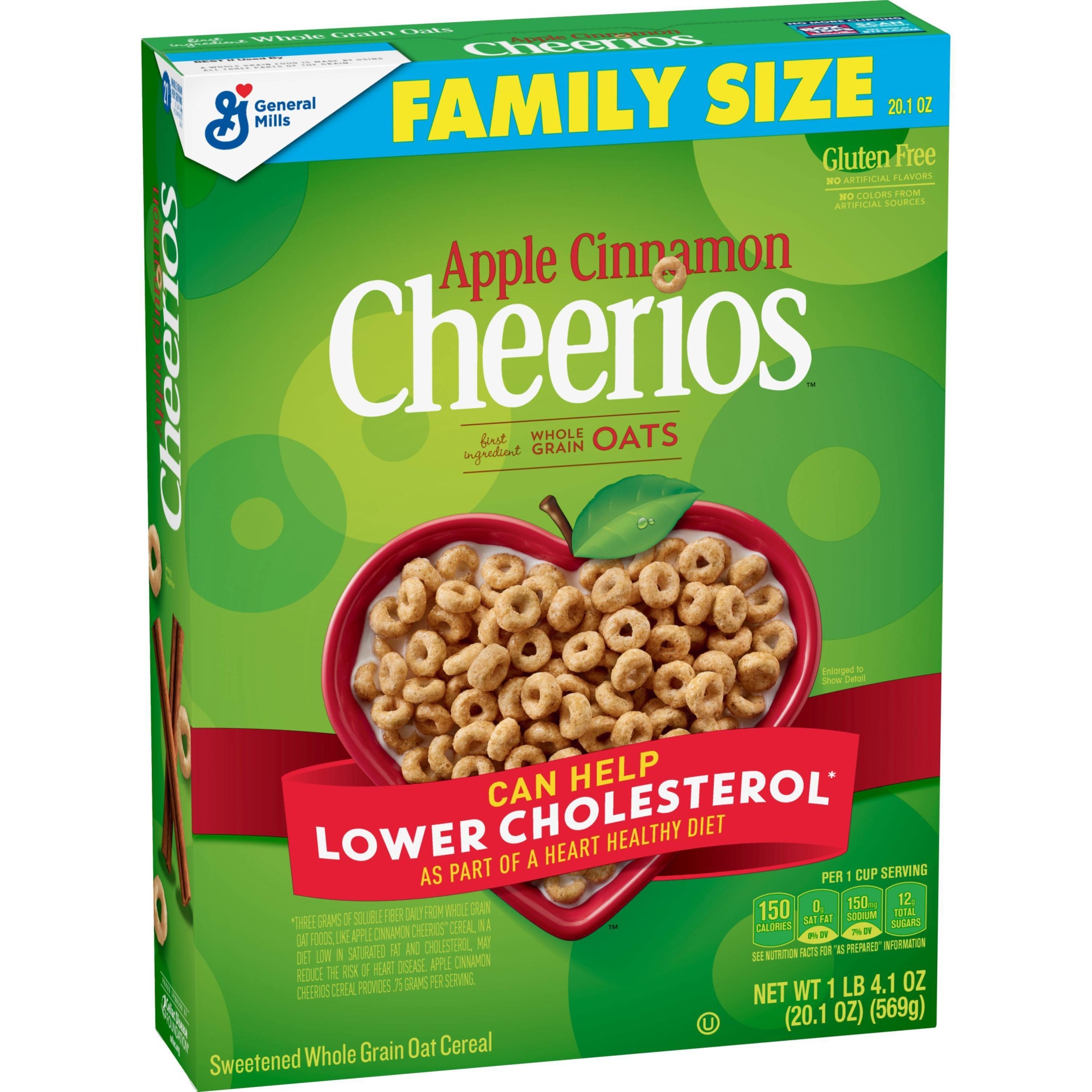 slide 1 of 3, Apple Cinnamon Cheerios Breakfast Cereal - General Mills, 20.1 oz