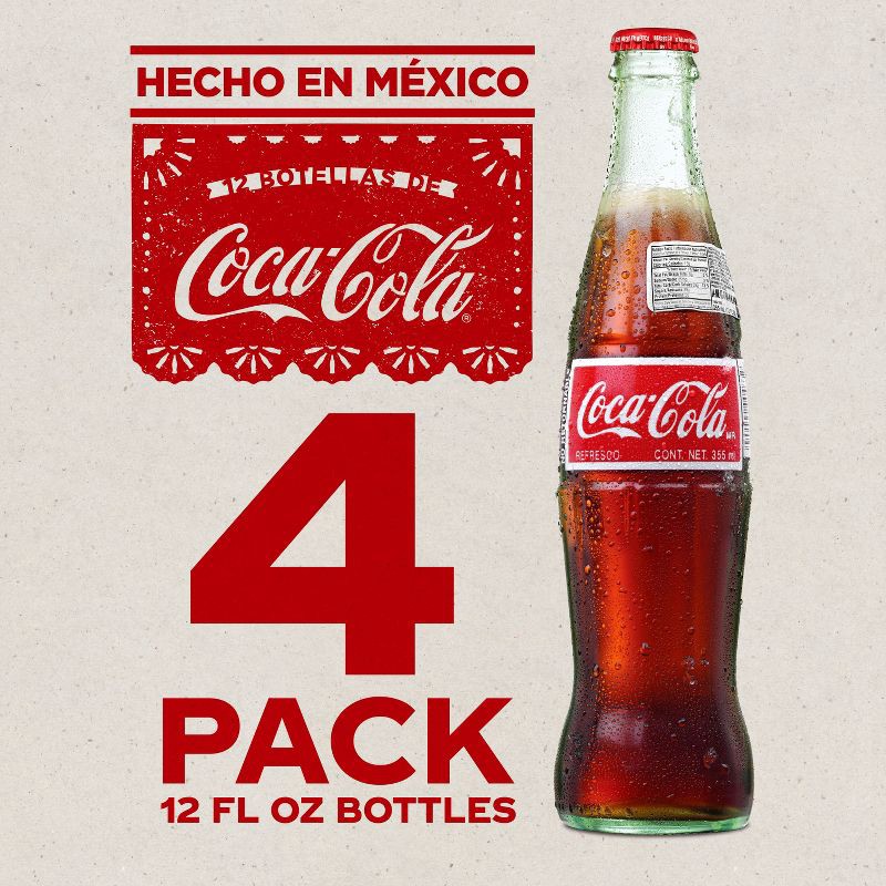 slide 4 of 6, Coca-Cola de Mexico - 4pk/12 fl oz Glass Bottles, 4 ct; 12 fl oz