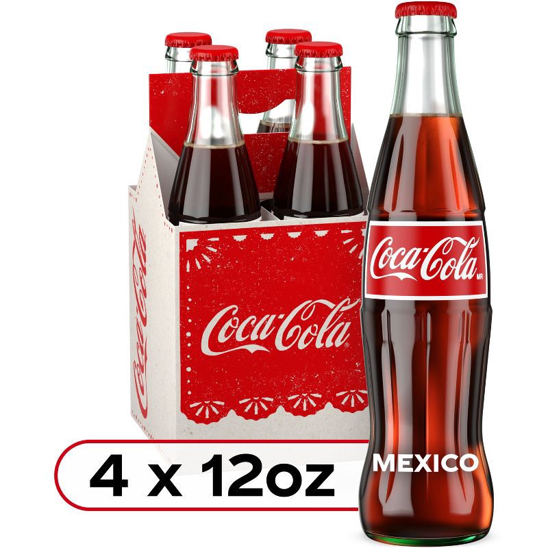 slide 1 of 6, Coca-Cola de Mexico - 4pk/12 fl oz Glass Bottles, 4 ct; 12 fl oz