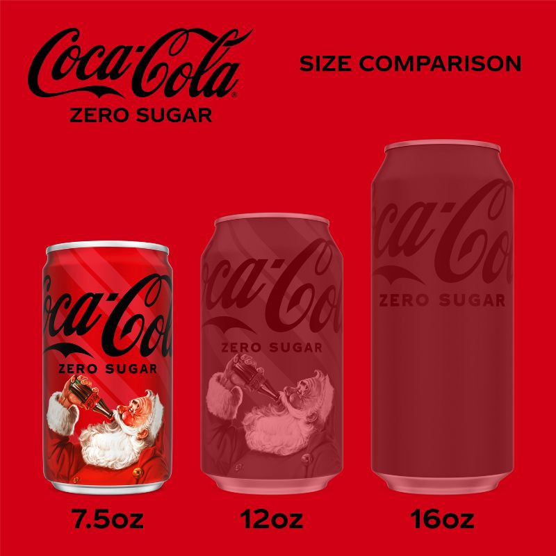 slide 2 of 7, Coca-Cola Zero Sugar Soda - 10pk/7.5 fl oz Mini-Cans, 10 ct; 7.5 fl oz