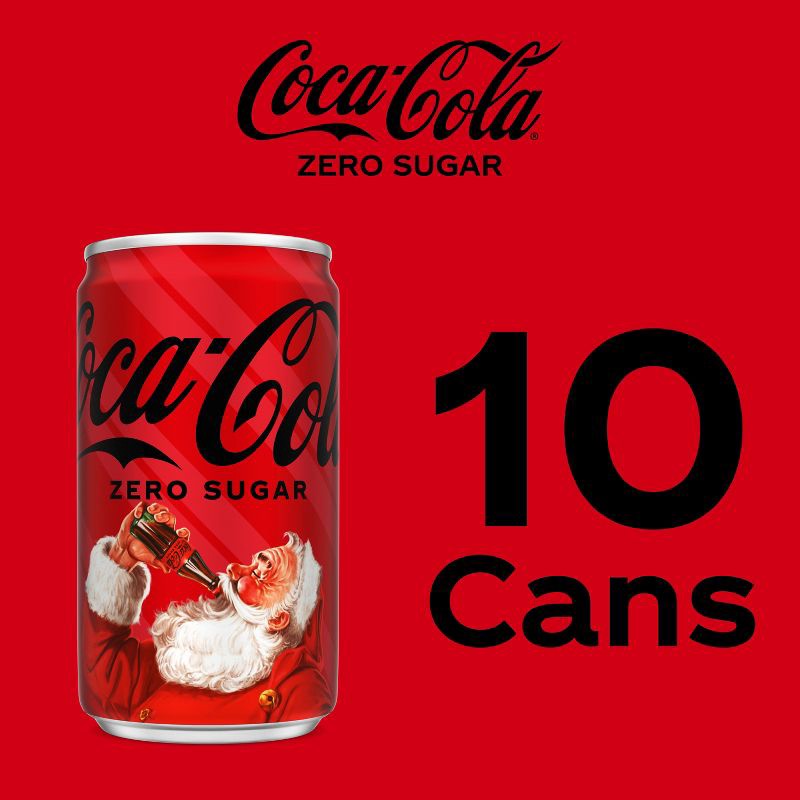 slide 3 of 7, Coca-Cola Zero Sugar Soda - 10pk/7.5 fl oz Mini-Cans, 10 ct; 7.5 fl oz