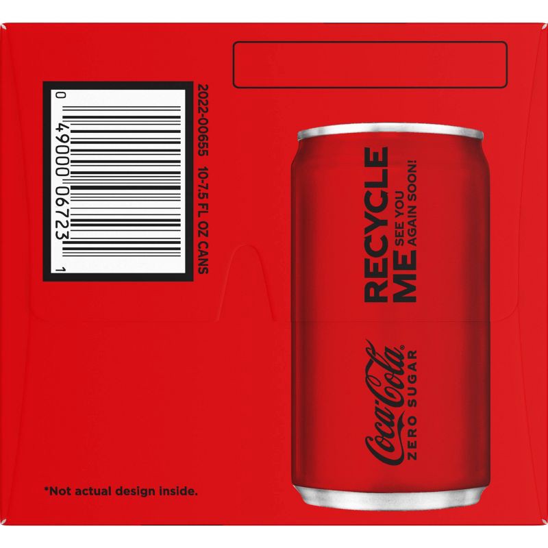 slide 4 of 5, Coca-Cola Zero Sugar - 10pk/7.5 fl oz Mini-Cans, 10 ct; 7.5 fl oz