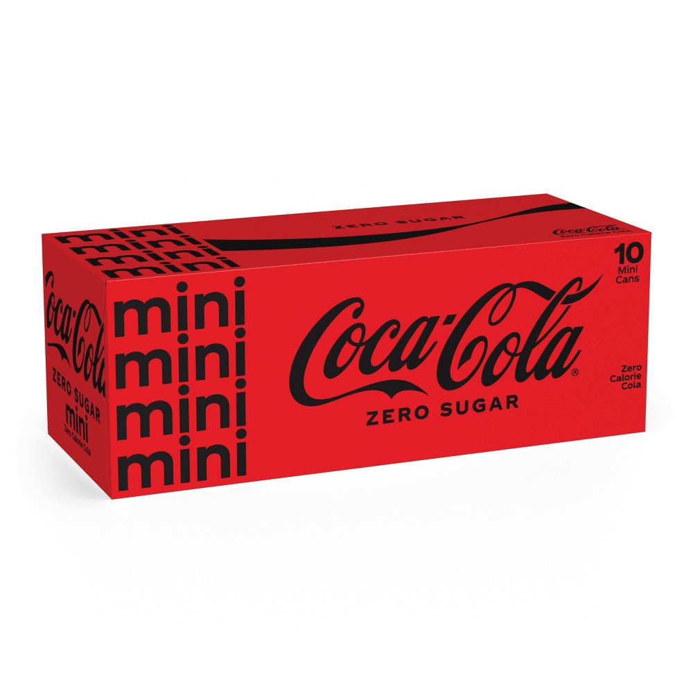slide 4 of 4, Coca-Cola Zero Sugar - 10pk/7.5 fl oz Mini-Cans, 10 ct; 7.5 fl oz