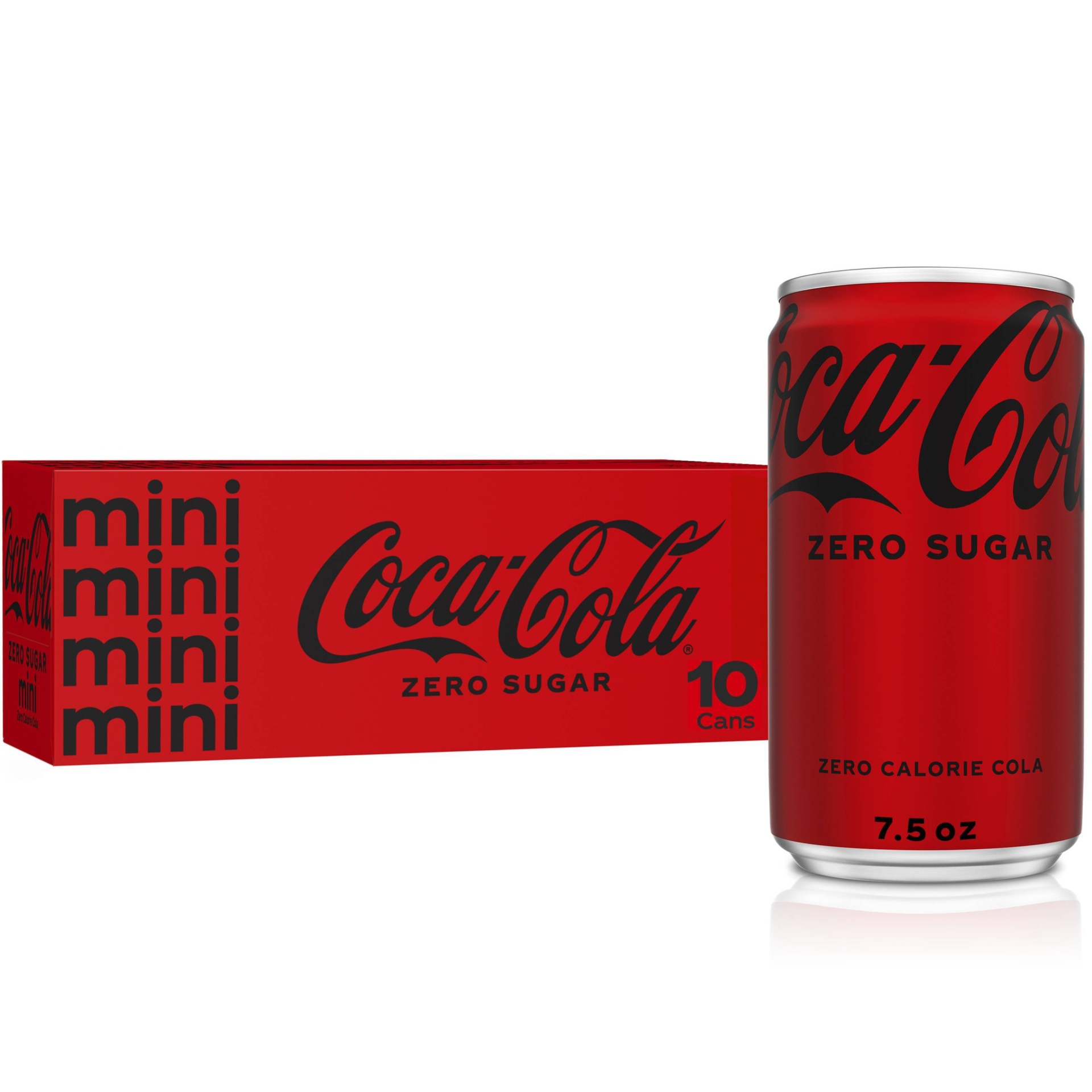 slide 1 of 4, Coca-Cola Zero Sugar - 10pk/7.5 fl oz Mini-Cans, 10 ct; 7.5 fl oz