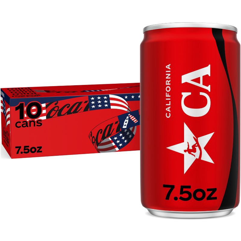 slide 1 of 9, Coca-Cola Zero Sugar Soda - 10pk/7.5 fl oz Mini-Cans, 10 ct; 7.5 fl oz