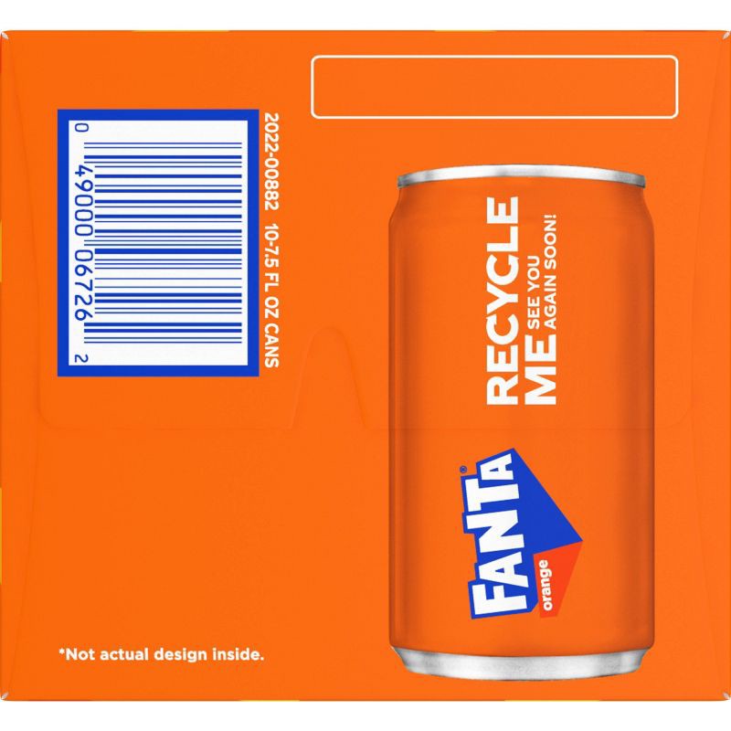 slide 4 of 5, Fanta Orange Soda - 10pk/7.5 fl oz Mini-Cans, 10 ct; 7.5 fl oz