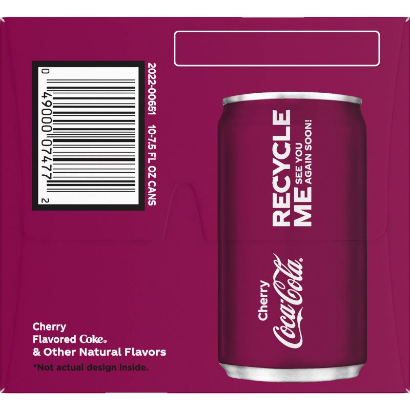 slide 4 of 6, Coca-Cola Cherry - 10pk/7.5 fl oz Mini-Cans, 10 ct; 7.5 fl oz