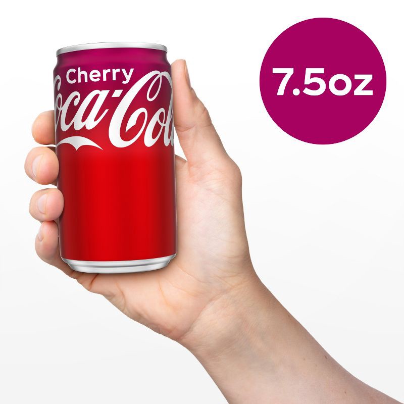 slide 6 of 8, Coca-Cola Cherry Soda - 10pk/7.5 fl oz Mini-Cans, 10 ct; 7.5 fl oz