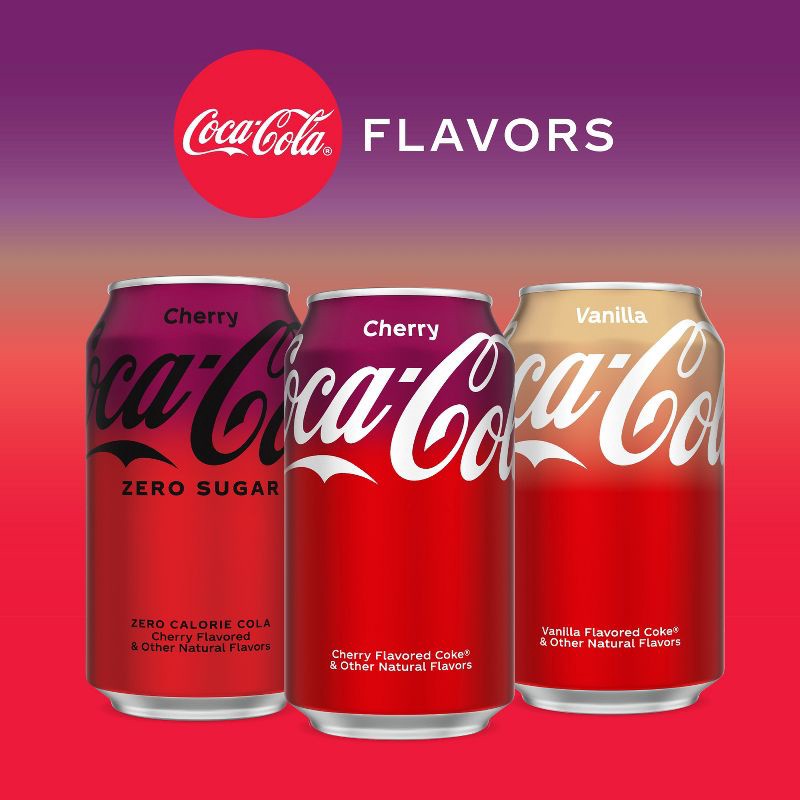 slide 6 of 6, Coca-Cola Cherry Soda - 10pk/7.5 fl oz Mini-Cans, 10 ct; 7.5 fl oz