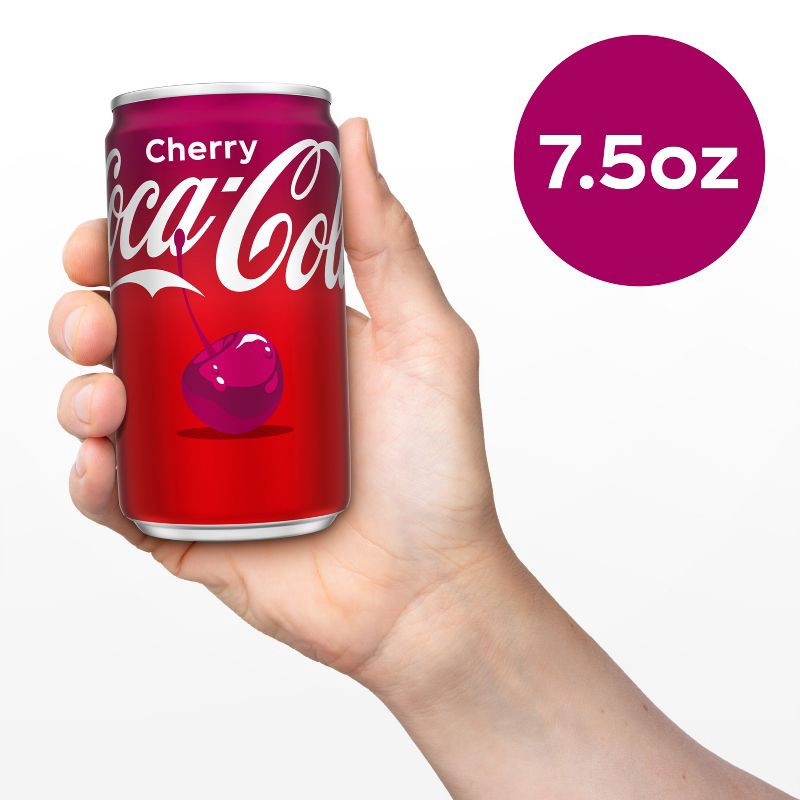 slide 7 of 8, Coca-Cola Cherry Soda - 10pk/7.5 fl oz Mini-Cans, 10 ct; 7.5 fl oz