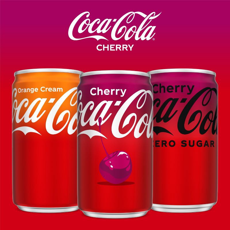 slide 8 of 8, Coca-Cola Cherry Soda - 10pk/7.5 fl oz Mini-Cans, 10 ct; 7.5 fl oz