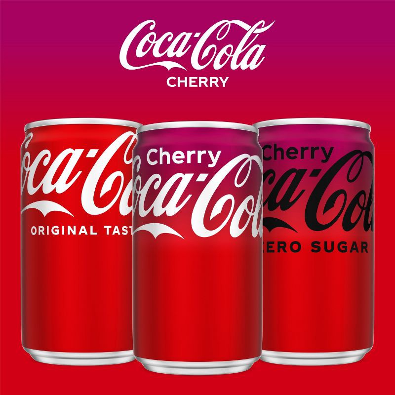 slide 8 of 8, Coca-Cola Cherry Soda - 10pk/7.5 fl oz Mini-Cans, 10 ct; 7.5 fl oz