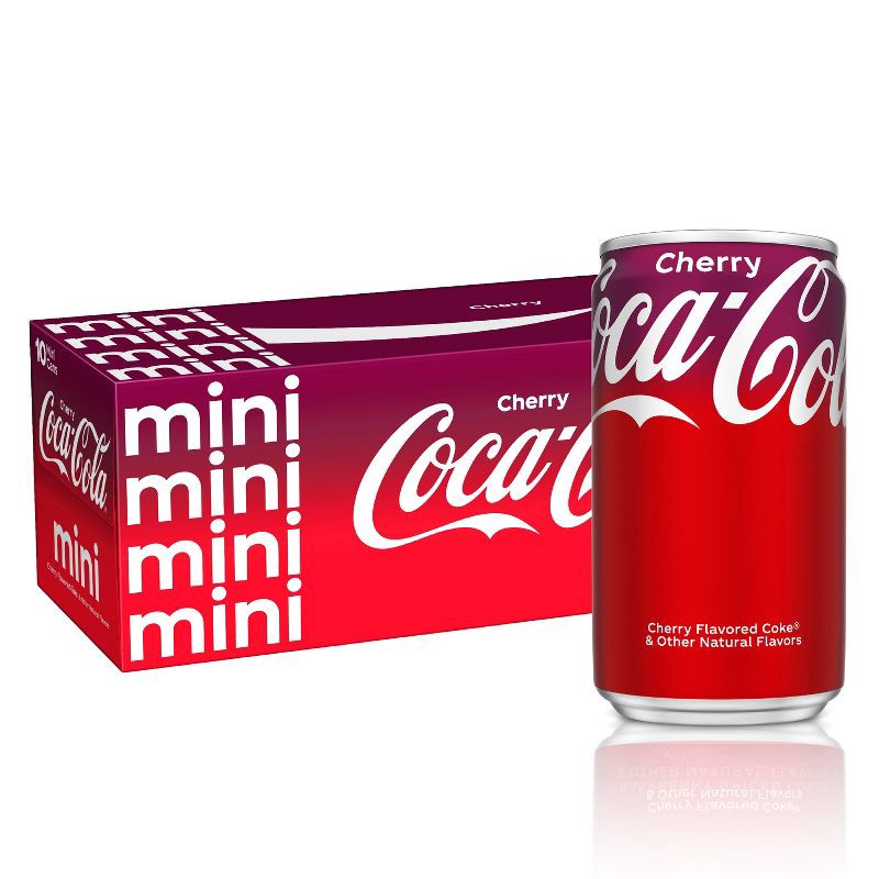 slide 1 of 6, Coca-Cola Cherry Soda - 10pk/7.5 fl oz Mini-Cans, 10 ct; 7.5 fl oz