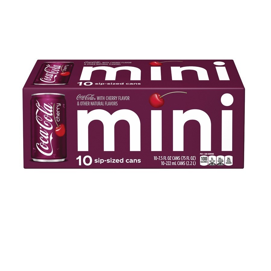 slide 1 of 6, Coca-Cola Cherry - 10pk/7.5 fl oz Mini-Cans, 10 ct; 7.5 fl oz
