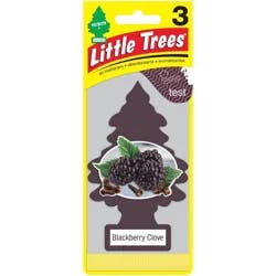Little Trees 3pk Blackberry Clove Air Freshener: Car Freshener, Scented Paper, Disposable, Brown, Non-Powered