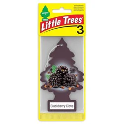 Little Trees 3pk Blackberry Clove Air Freshener: Car Freshener, Scented Paper, Disposable, Brown, Non-Powered