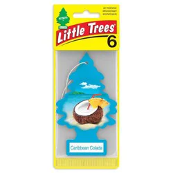 Little Trees 6pk Caribbean Colada Air Freshener: Car Freshener, Vibrant Blue, Disposable, Solid, Non-Powered