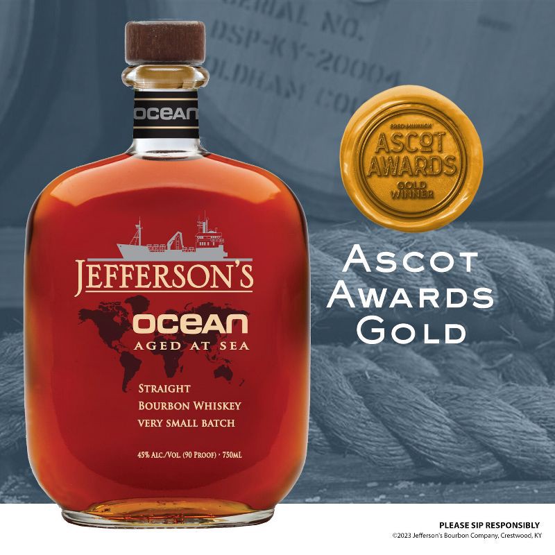 slide 3 of 5, Jefferson's Ocean Aged at Sea Bourbon Whiskey - 750ml Bottle, 750 ml