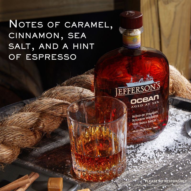 slide 4 of 5, Jefferson's Ocean Aged at Sea Bourbon Whiskey - 750ml Bottle, 750 ml