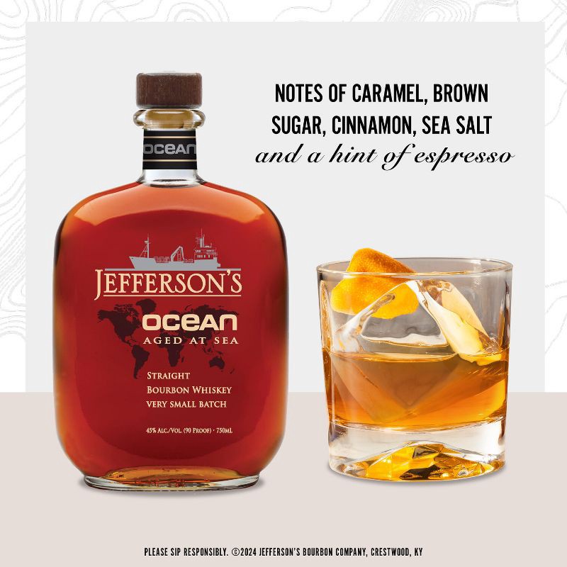 slide 4 of 12, Jefferson's Ocean Aged at Sea Bourbon Whiskey - 750ml Bottle, 750 ml
