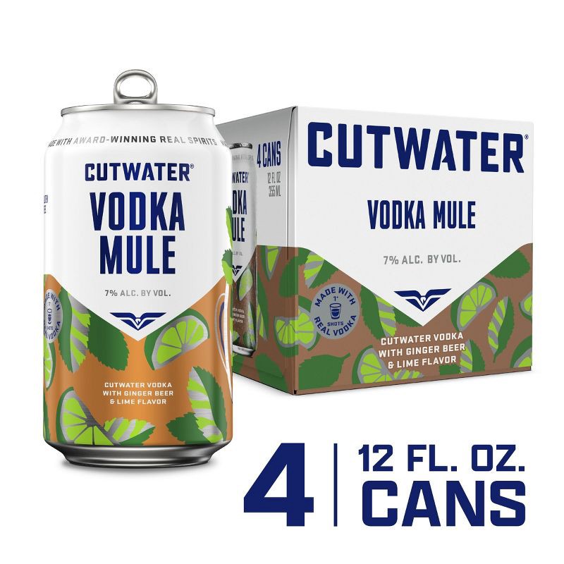 slide 2 of 8, Cutwater Spirits Cutwater Fugu Vodka Mule Cocktail - 4pk/355ml cans, 4 ct; 355 ml