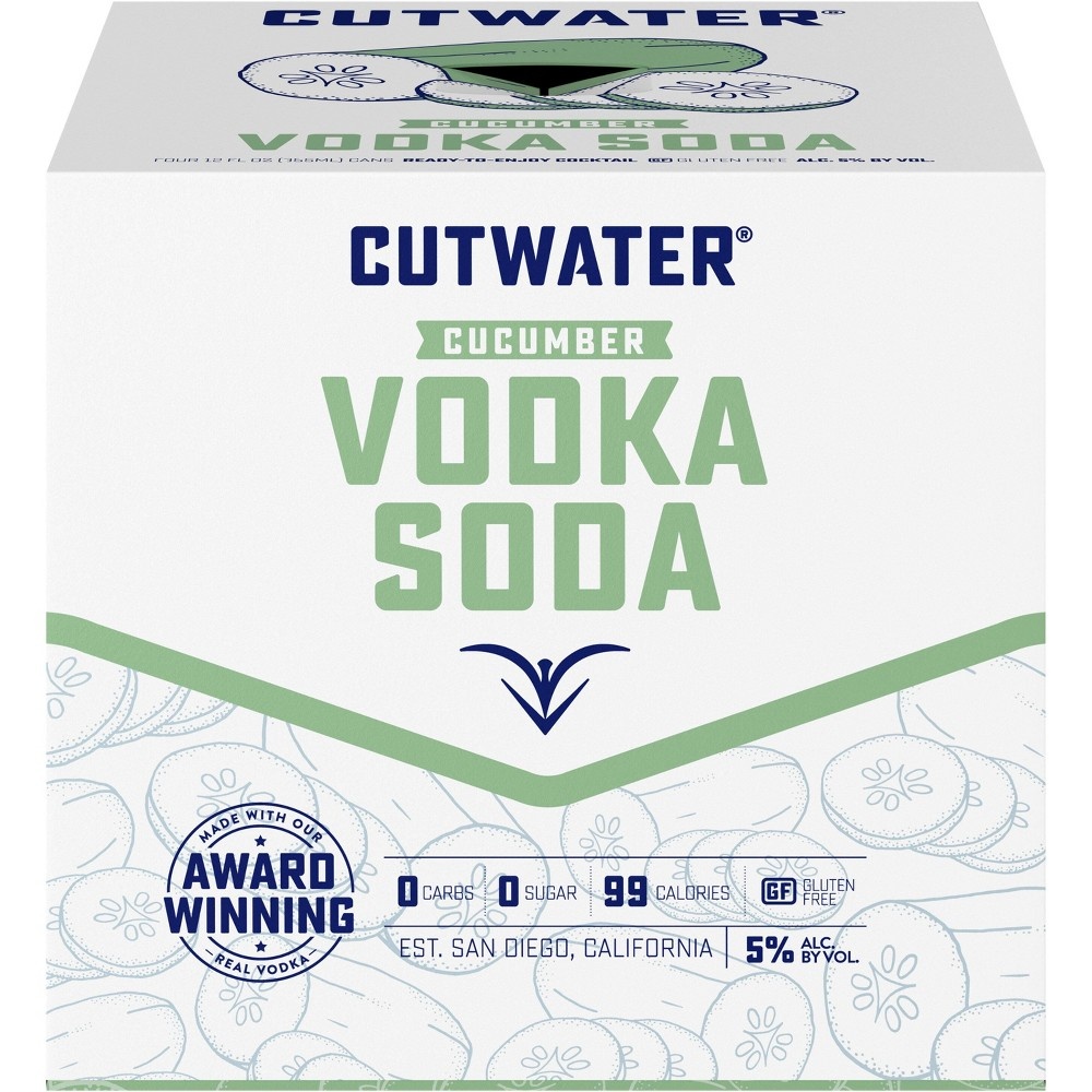 slide 3 of 5, Cutwater Spirits Cutwater Fugu Cucumber Vodka Soda Cocktail - 4pk/12 fl oz Cans, 4 ct; 12 fl oz