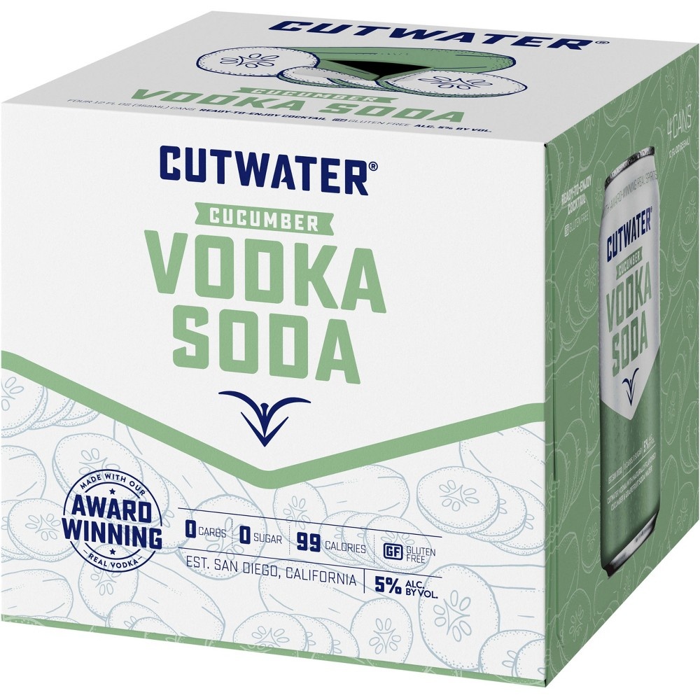 slide 5 of 5, Cutwater Spirits Cutwater Fugu Cucumber Vodka Soda Cocktail - 4pk/12 fl oz Cans, 4 ct; 12 fl oz