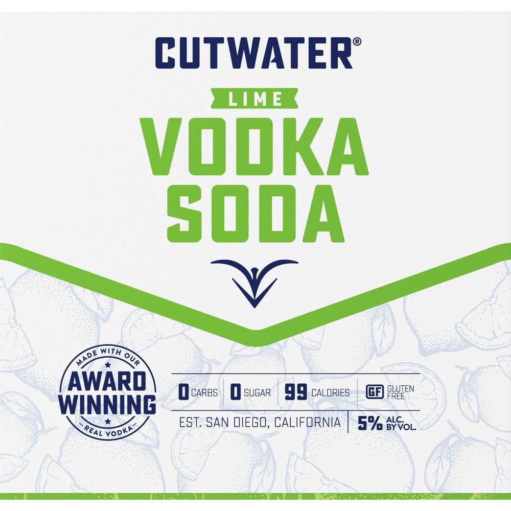 slide 2 of 4, Cutwater Spirits Cutwater Fugu Lime Vodka Soda Cocktail - 4pk/12 fl oz Cans, 4 ct; 12 fl oz
