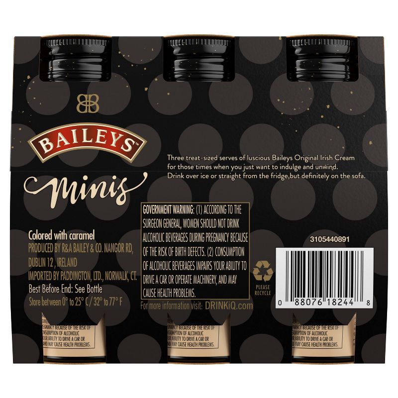 slide 7 of 9, Baileys Irish Cream Liqueur Minis - 3pk/100ml Bottles, 3 ct, 100 ml