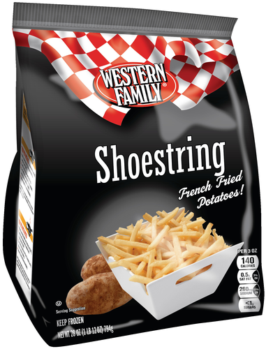 slide 1 of 1, Western Family Shoestring Fries, 28 oz