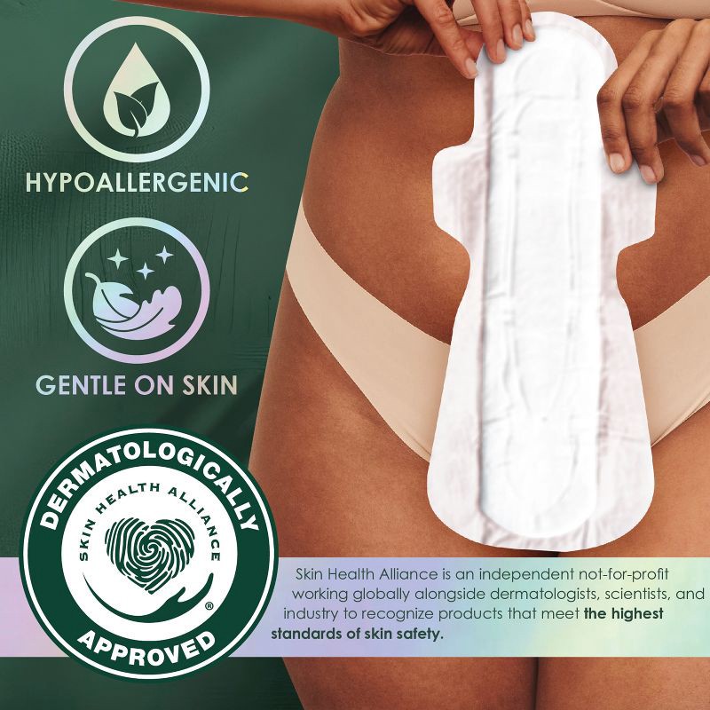 slide 7 of 13, L . L. Organic Cotton Top Layer Maxi Extra Long Pads - Overnight Absorbency - 20ct, 20 ct