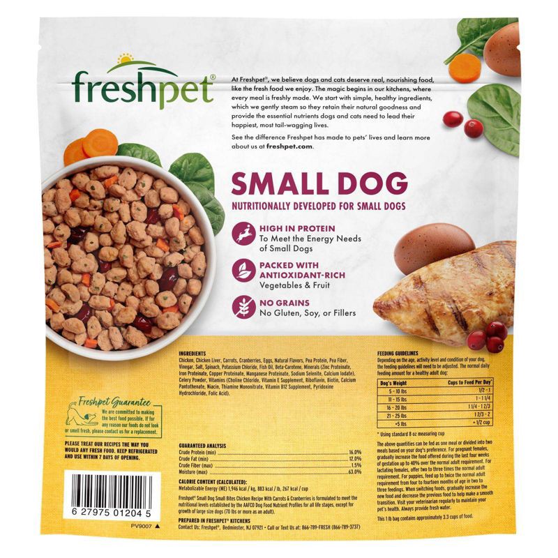 slide 2 of 4, Freshpet Select Grain Free Small Wet Dog Chicken and Vegetable Recipe Refrigerated Wet Dog Food - 1lb, 1 lb