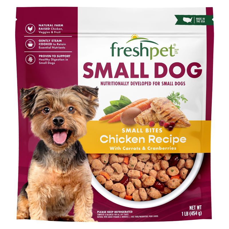slide 1 of 8, Freshpet Select Grain Free Small Wet Dog Chicken and Vegetable Recipe Refrigerated Wet Dog Food - 1lb, 1 lb