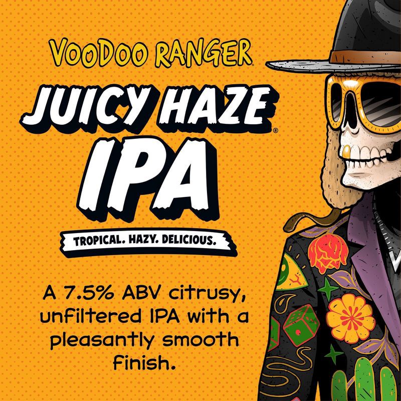 slide 3 of 11, New Belgium Voodoo Ranger Juicy Haze IPA Beer - 6pk/12 fl oz Cans, 6 ct; 12 fl oz